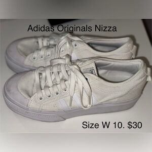 Adidas Originals Nizza White Platform Shoes